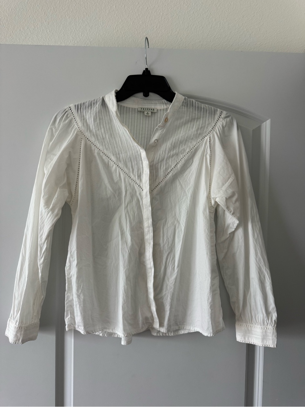 100% Cottom Tecovas White Blouse Size S